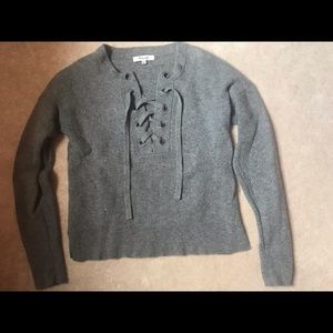Madewell lace up sweater